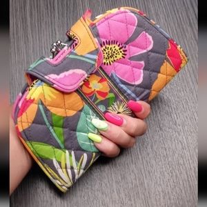 Vera Bradley Jazzy Blooms Kiss Lock Clutch Purse